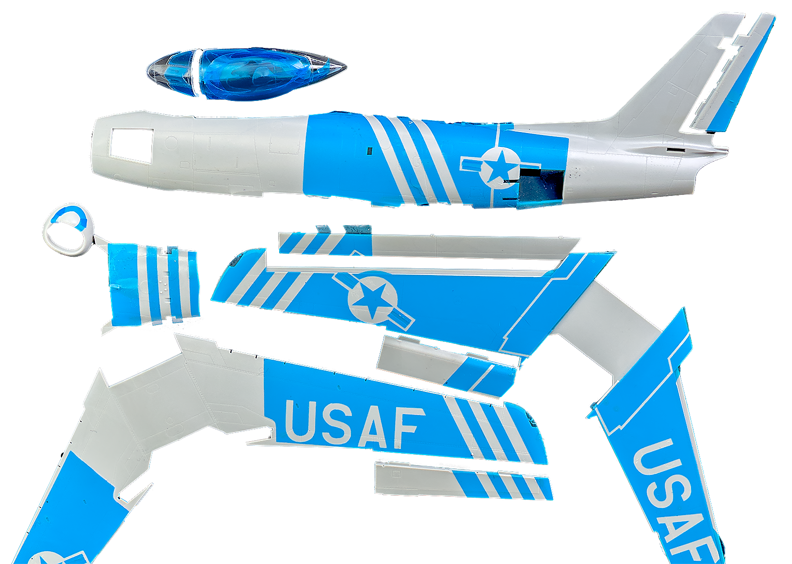 1/48 Korean War 4FG F-86A Sabre Essential Masks for the Clear Prop